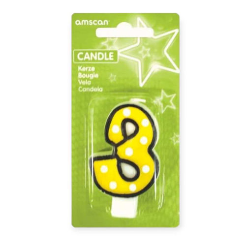 Picture of CANDLE NUMBER 3 YELLOW